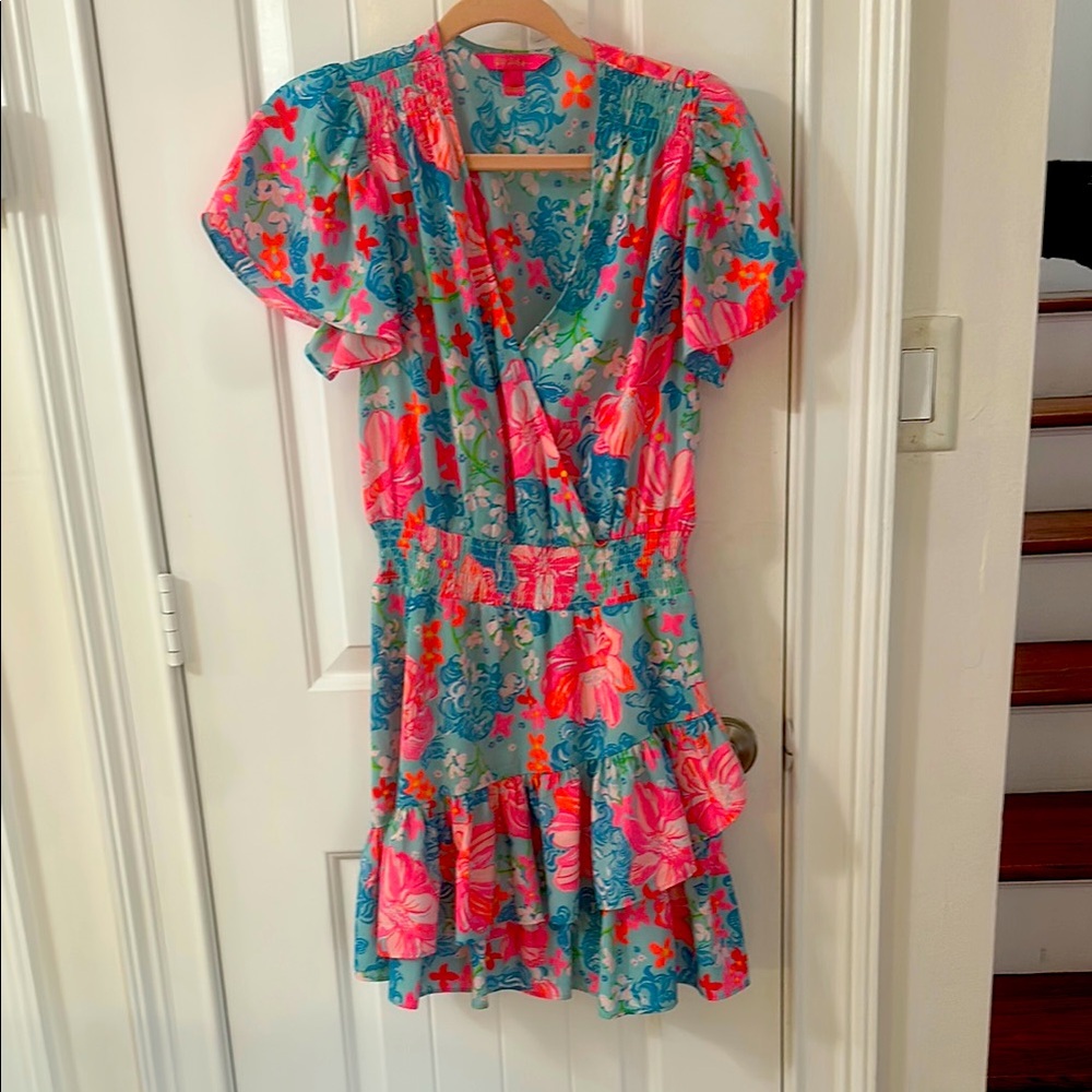 Lilly Pulitzer Blue and Pink Floral Dress